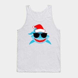 Christmas Shark with Sunglasses Tank Top